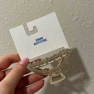 Urban Outfitters Rhinestone Gold Hair Claw Clip